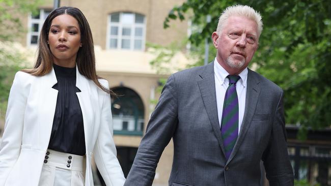 Boris Becker and Lilian de Carvalho arriving at Southwark Crown Court in London. Picture: Neil Mockford