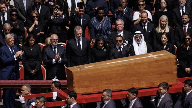 Queen Mary, second from right, sat just along from the Trumps. Picture: Getty Images