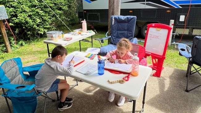 The family have been learning on the road.