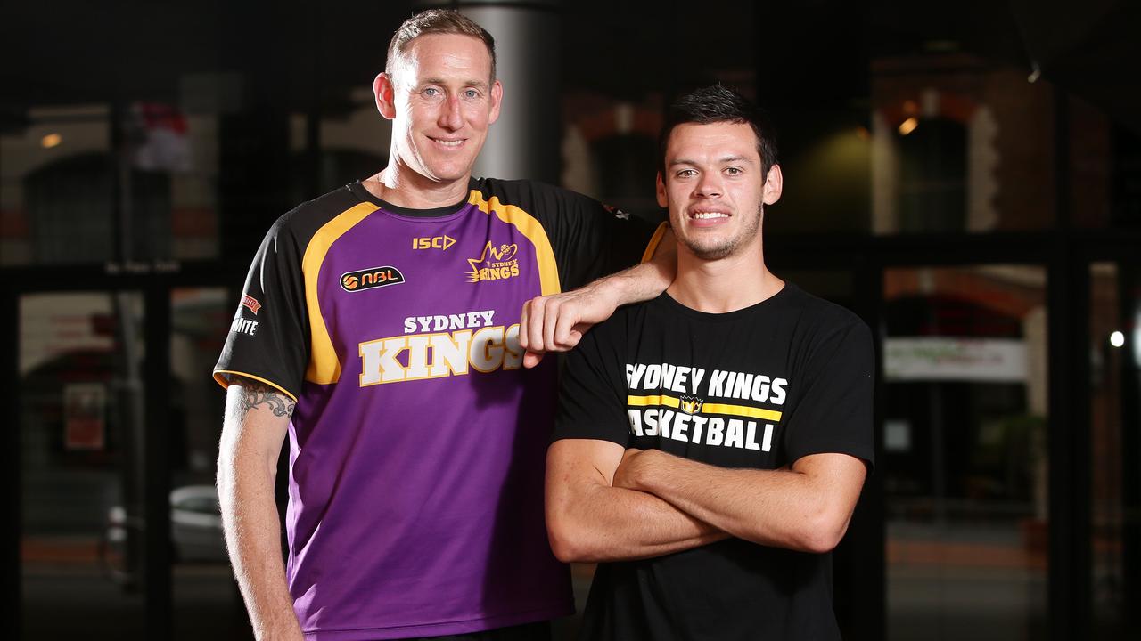 L-R Ben Knight, Jason Cadee. Sydney Kings play their last game at the Ent Cent on Sunday.