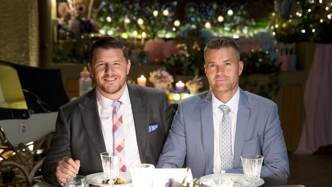 The tennis has helped promote Seven shows including <i>My Kitchen Rules. </i>Hosts<i/>Pete Evans and Manu Feildel. Picture: Channel 7