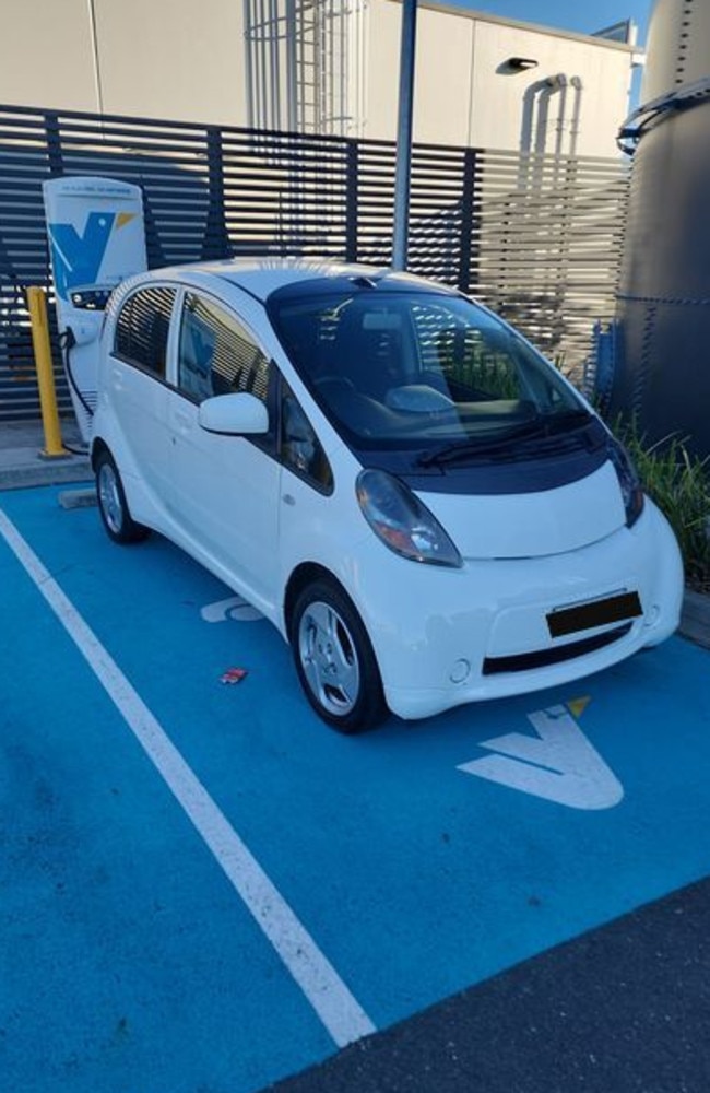 An EV parked at a charging point in Brisbane but not plugged in. Picture: Facebook