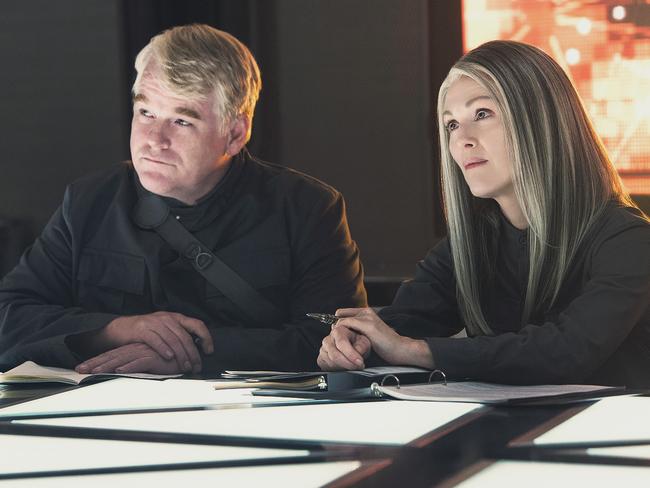 Power couple ... Julianne Moore and Philip Seymour Hoffman in the new Hunger Games film, Mockingjay Part 1.