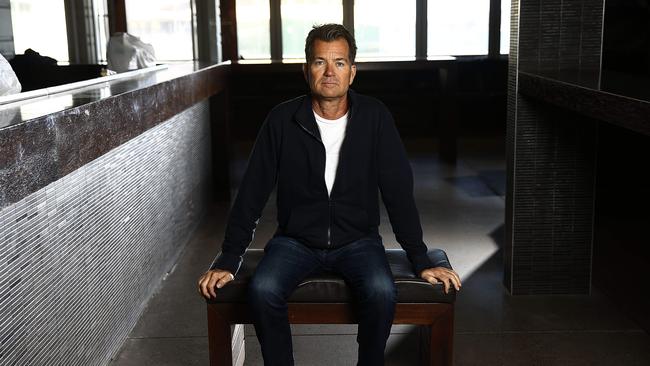 Dave Evans in his empty restaurant, Hugos Manly at Manly Wharf. Picture: John Appleyard