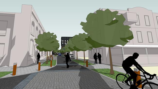 An artist impression of the $1.85 million upgrade of McLaren Parade in Port Adelaide.