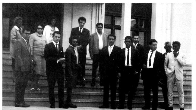 The original campaigners who fought for the 1967 referendum in front of Old Parliament House.