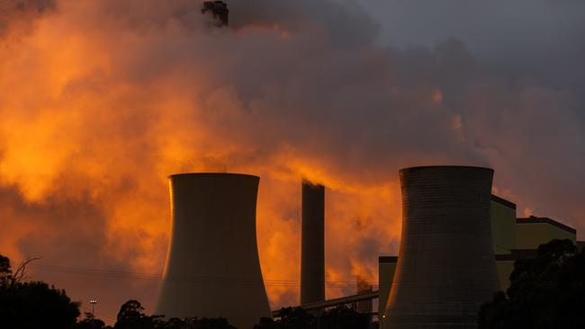 The sun rising over the Loy Yang power plant, Victoria. Tony Abbott says renewable sources are yet to provide the necessary power that coal-fired stations do. Picture: Asanka Ratnayake/Getty Images