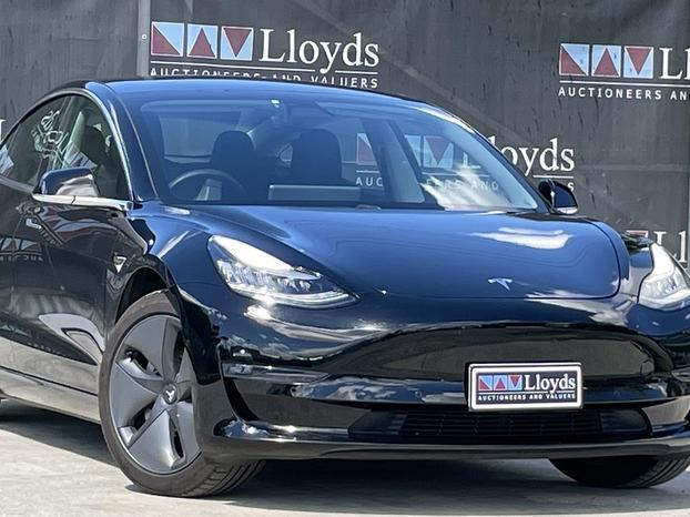 A 2019 Tesla Model 3 for sale at Lloyds Auctions in Carrara.