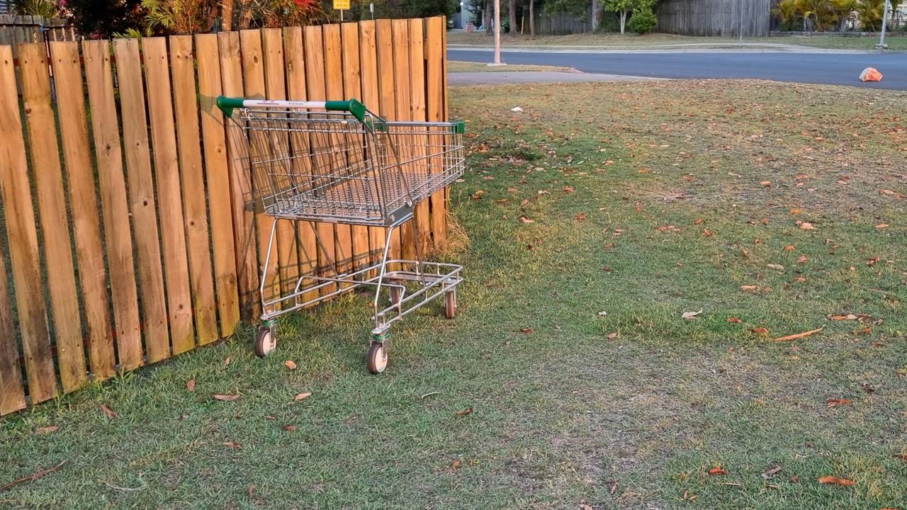 An example of a shopping trolley found in a suburban street in Hervey Bay.