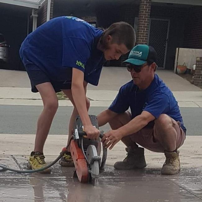 Lachlan Andrews (left) shortly before his death.