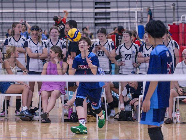 The Australian Volleyball Schools Cup is being played at the Gold Coast Sports and Leisure Centre in Carrara. Picture: Glenn Campbell