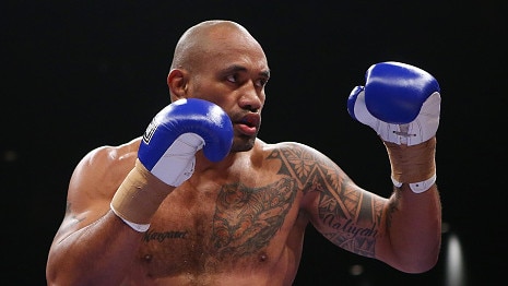 BRISBANE, AUSTRALIA - APRIL 27: Solomon Haumono in action against Manual Pucheta during their Heavyweight bout on April 27, 2016 in Brisbane, Australia. (Photo by Chris Hyde/Getty Images)