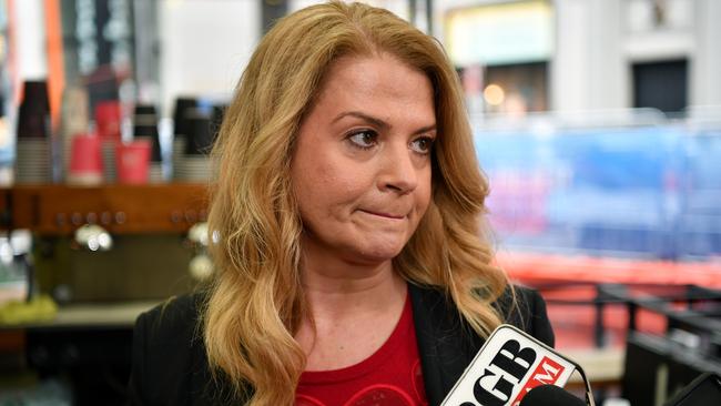 Councillor and cafe owner Angela Vithoulkas said light rail barriers, which were supposed to be removed in November, is still causing issues. Picture: AAP Image/Joel Carrett