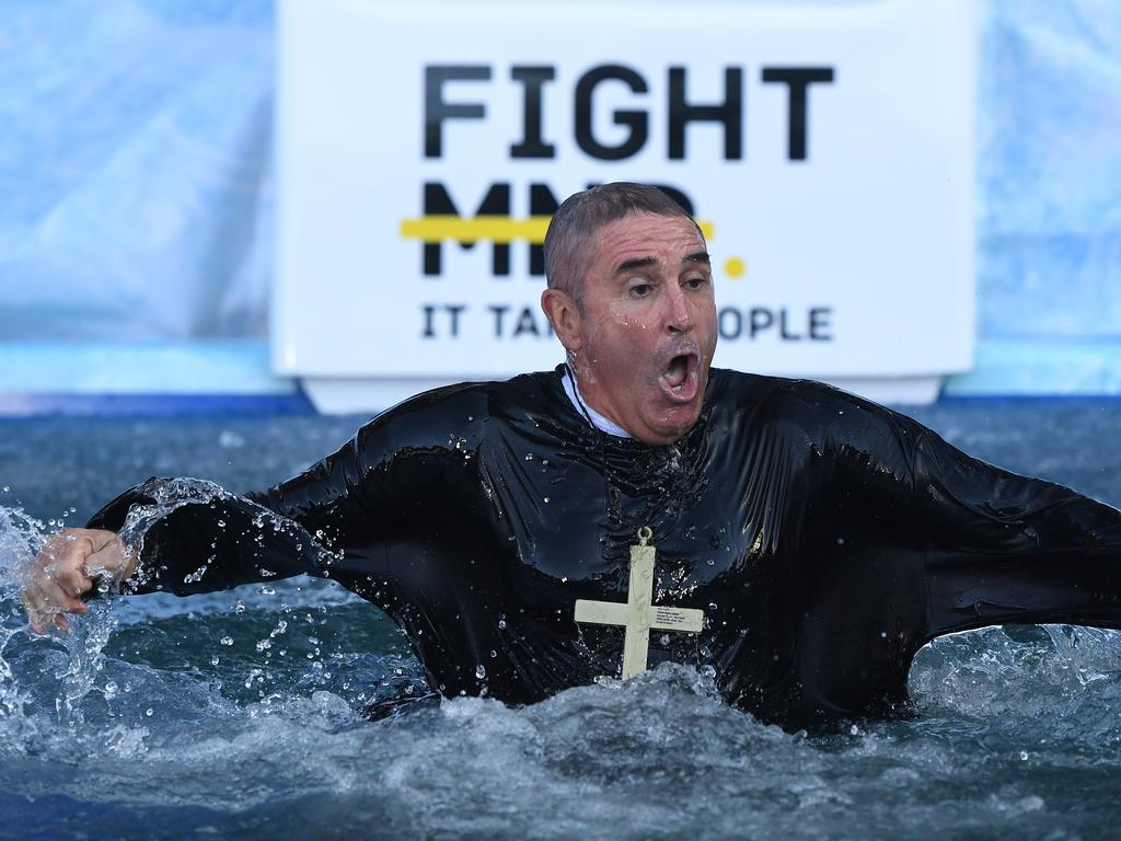 Chris Fagan tore his hamstring getting out of the pool. Picture: AAP Image/Julian Smith