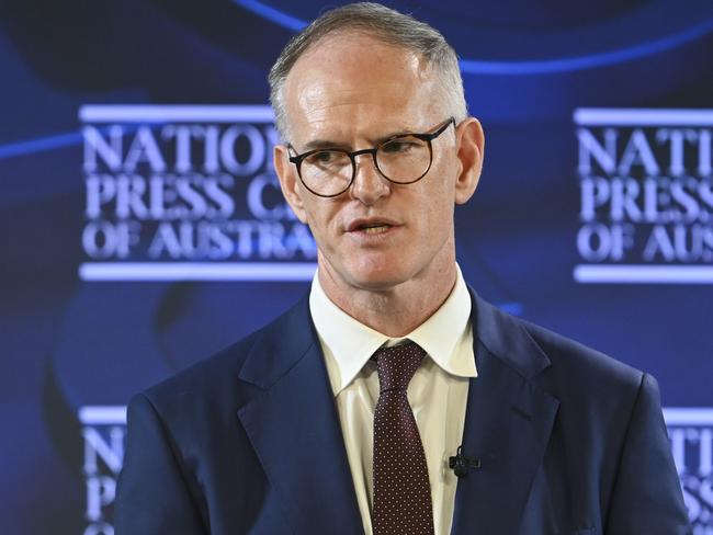 CANBERRA, Australia, NewsWire Photos. June 5, 2024: Michael Miller, Executive Chairman, News Corp Australasia, addresses the National Press Club of Australia in Canberra on "Australia and Global Tech: time for a reset". Picture: NCA NewsWire / Martin Ollman