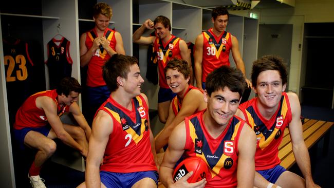 A young Chad Wingard,with his South Australian teammates.