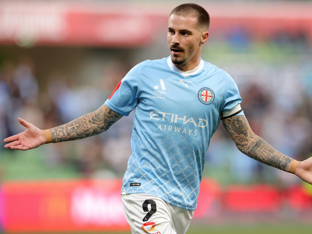 Melbourne City captain Jamie Maclaren is weighing up his club future. Picture: Kelly Defina/Getty Images