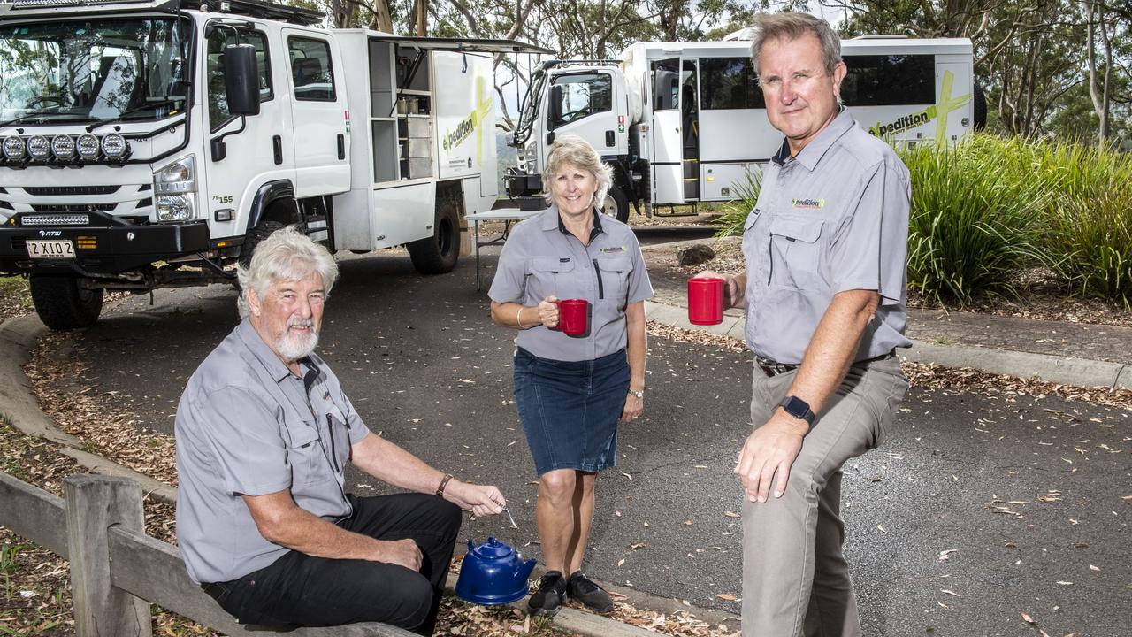 (from left) eXpedition 10 co-directors: Rob Brown, Bev Mules and Phil Stonestreet. Tuesday, February 22, 2022. Picture: Nev Madsen.