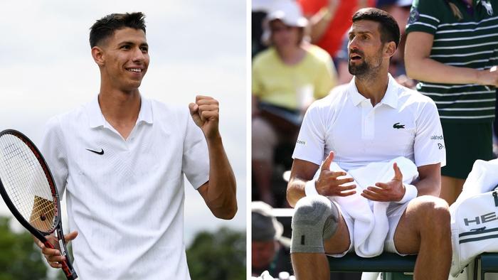 Australia's Alexei Popyrin booked a third round date with Novak Djokovic by upsetting the 30th seed. Pictures: Getty