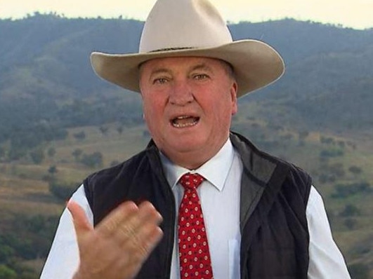 National MP Barnaby Joyce on Sunrise. Picture: Seven