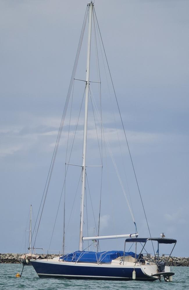 The 40ft Fortuna yacht was destroyed when ex-cyclone Kirrily hit Townsville on January 25. Picture: Supplied