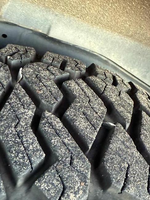 Metal pieces could be seen sticking out of tyres. Picture: Facebook