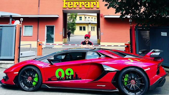 The couple’s Lamborghini Aventador SVJ. Picture: Instagram