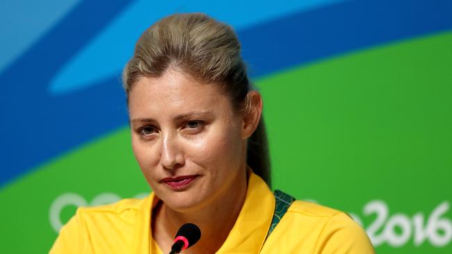 RIO DE JANEIRO, BRAZIL — AUGUST 20: Fiona de Jong of Australia answers questions during a press conference on August 20,2016 at the Main Press Center in Rio de Janeiro, Brazil. (Photo by Elsa/Getty Images)