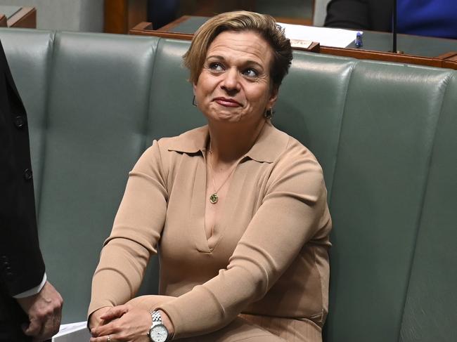 CANBERRA, AUSTRALIA, NewsWire Photos. JUNE 20, 2023: Michelle Rowland and the Prime Minister Anthony Albanese during Question Time at Parliament House in Canberra. Picture: NCA NewsWire / Martin Ollman