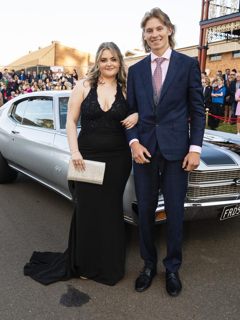 Ashlyn McNamara with partner and past student William Cox at Concordia Lutheran College valedictory dinner red carpet arrivals at Redlands campus, Friday, September 16, 2022. Picture: Kevin Farmer