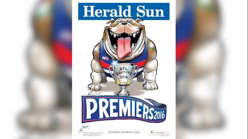 Mark Knight draws Bulldogs premiership poster