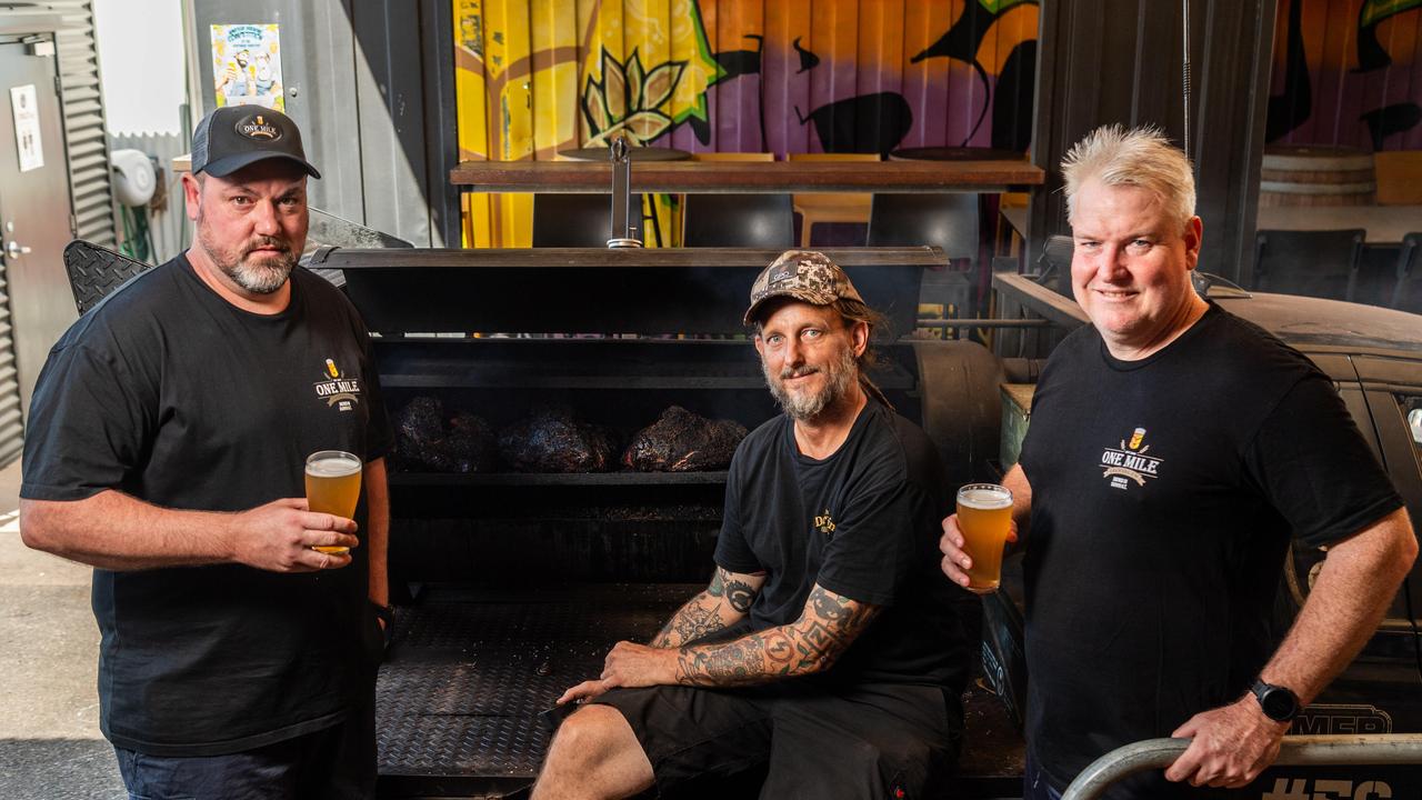 Bardy Bayram, Taco from the Darwin Chill Co and Stuart Brown as One Mile Brewery will be taking part in the 2024 BAR-BQ event, set for October. Picture: Pema Tamang Pakhrin