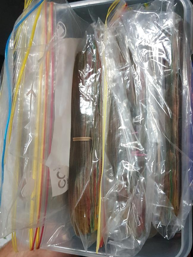 Drugs, money and firearms seized from searches conducted at Woy Woy and Umina, on the Central Coast. Pictures: NSW Police