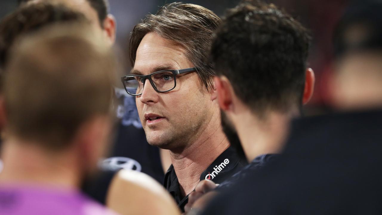 David Teague’s future could be decided by a review of the club. Picture: AFL Photos/Getty Images