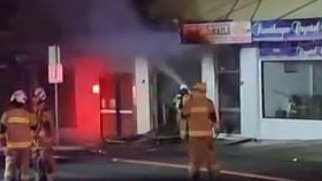 A devastating fire at a tobacco store in Maryland St, Stanthorpe on Tuesday has caused major damage to a nearby plumbing businesses. Photo: Facebook