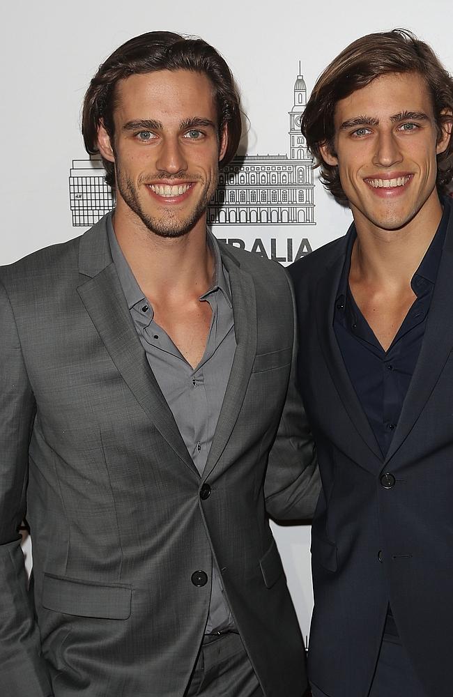 Models Jordan Stenmark and Zac Stenmark. (Photo by Graham Denholm/Getty Images)