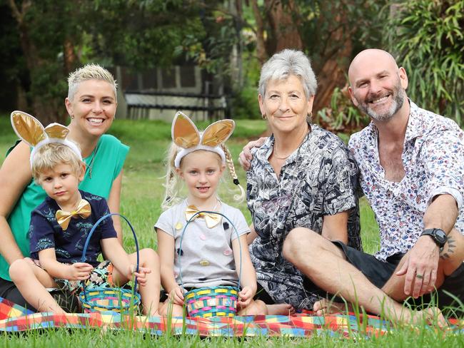 Chef Alessandro Pavoni with his wife Anna, kids Luca, 4, and Jada, 5, and Nonna Iolanda Pavoni, who was visiting from Italy before the COVID-19 outbreak. Picture: Rohan Kelly