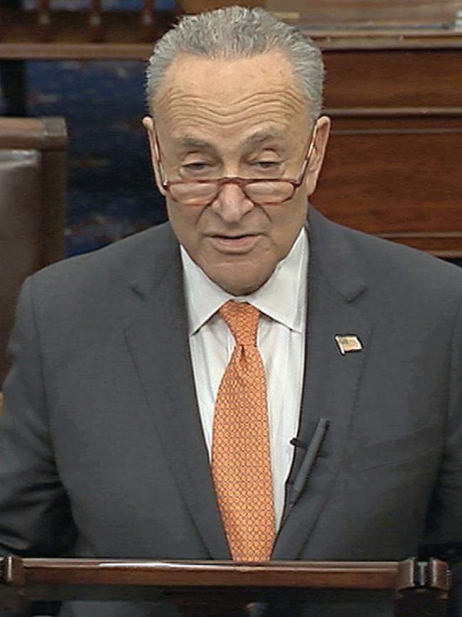 Senate Minority Leader Chuck Schumer. Picture: AP