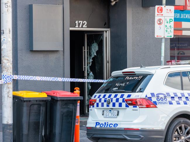 MELBOURNE, AUSTRALIA - NewsWire 20th OCTOBER 2024. Pictured:  A bike shop linked to gangland figure Sam Abdulrahim has been targeted in a firebombing for the second time in less than a week.Six days after a stolen BMW was used to smash into the Brunswick East building, it was targeted for a second time about 5am on Sunday. Picture: NewsWire / Nadir Kinani