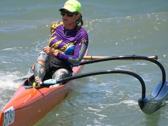 winner of the Female single craft division, Sam Price-Rees, comes into the finish of one of the four legs of the Marlin Coast Challenge Photo: Steve Lewis