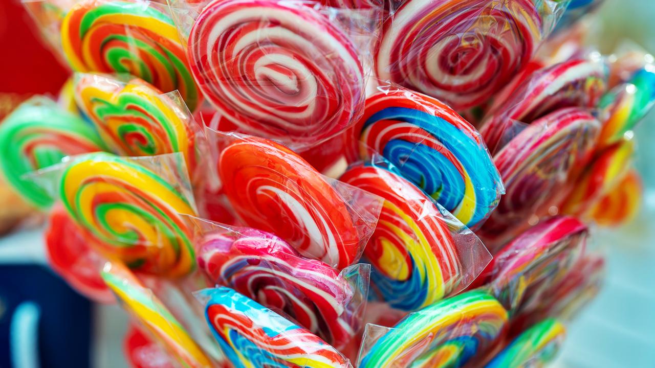 Colourful classic lollipops in a store. Picture: iStock
