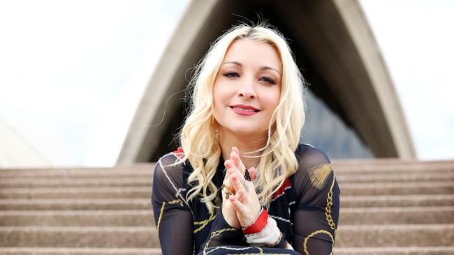 Kate Miller-Heidke outside the Sydney Opera House. She is one of St Aidan’s Girls’ School’s most famous products. Picture: Tim Hunter.