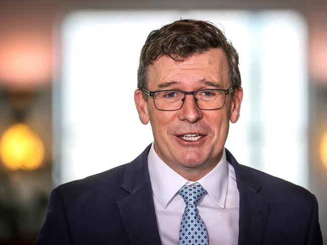 CANBERRA, AUSTRALIA - SEPTEMBER 4: Australian Acting Immigration Minister Alan Tudge speaks during a media conference at Parliament House on September 4, 2020 in Canberra, Australia. Minister Tudge spoke about the creation of the Global Business and Talent Attraction Taskforce.  (Photo by David Gray/Getty Images)