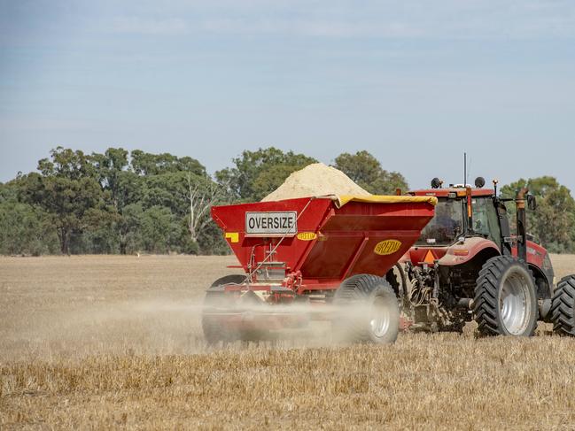 NEWS: Fertiliser spreading - Lime. Macauley GallMacauley Gall on farm spreading lime at Goorambat.PICTURED: Generic Lime. Fertiliser. Stock Photo.Picture: Zoe Phillips