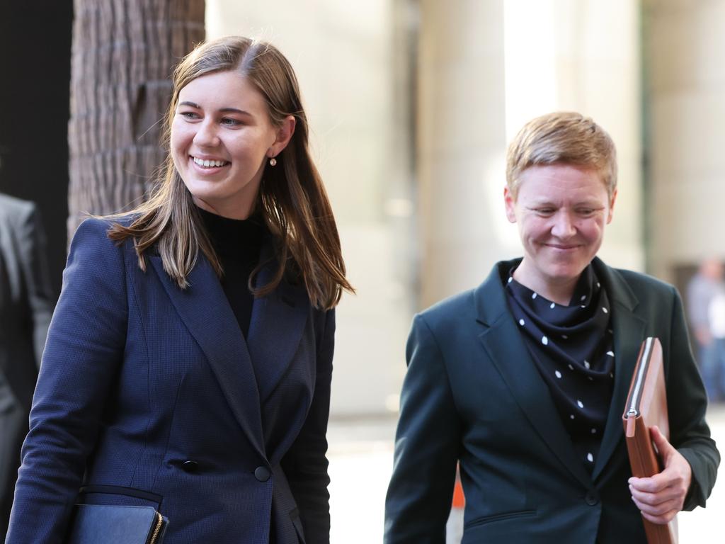 Brittany Higgins with Heidi Yates, the Victims of Crime Commissioner for the ACT. Picture: NCA NewsWire / Damian Shaw