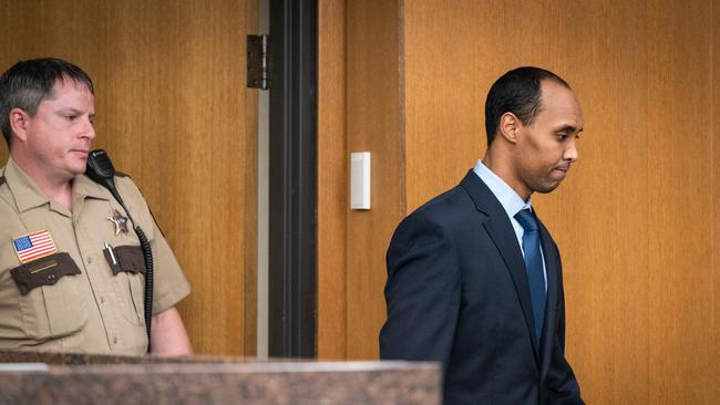 Former Minneapolis police officer Mohamed Noor enters the courtroom for his sentencing hearing by Judge Kathryn Quaintance in the fatal shooting of Justine Ruszczyk Damond at the Hennepin County District Court in Minneapolis, Minnesota on June 7, 2019. Picture: AFP