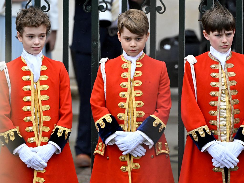 Prince George, centre, at the coronation of his grandfather. Picture: WPA Pool/Getty Images