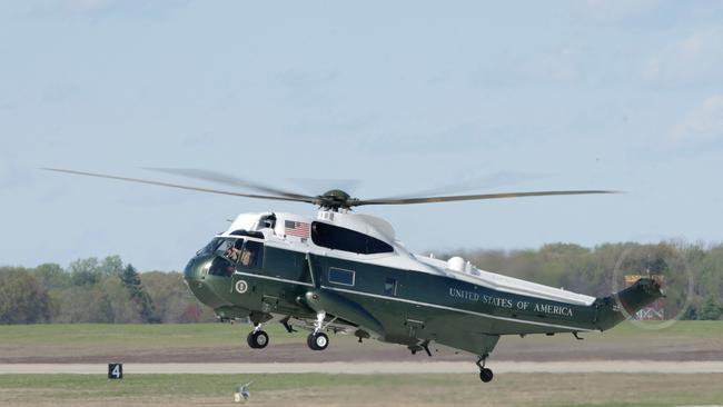 Marine One with US President Joe Biden lands at Joint Base Andrews in Maryland, as he returns to the White House. Picture: AFP