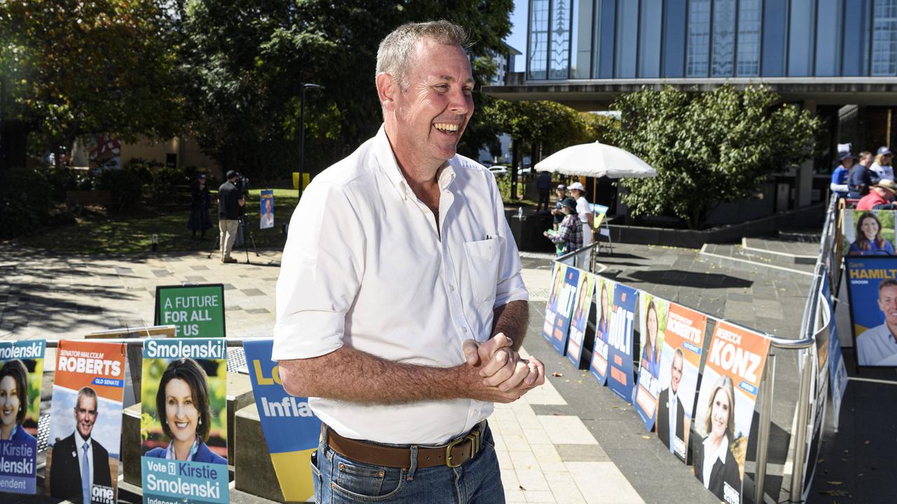 LNP candidate and Groom incumbent Garth Hamilton at pre-poll last week. Picture: Kevin Farmer