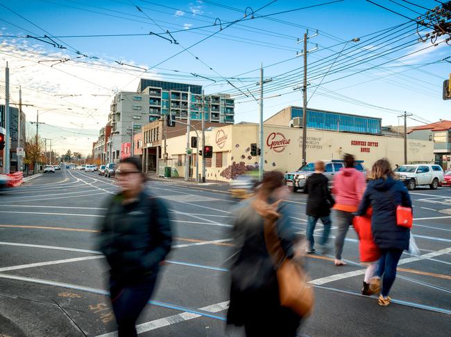 The Nicholson, Holmes and Moreland streets intersection. Picture: Mark Dadswell